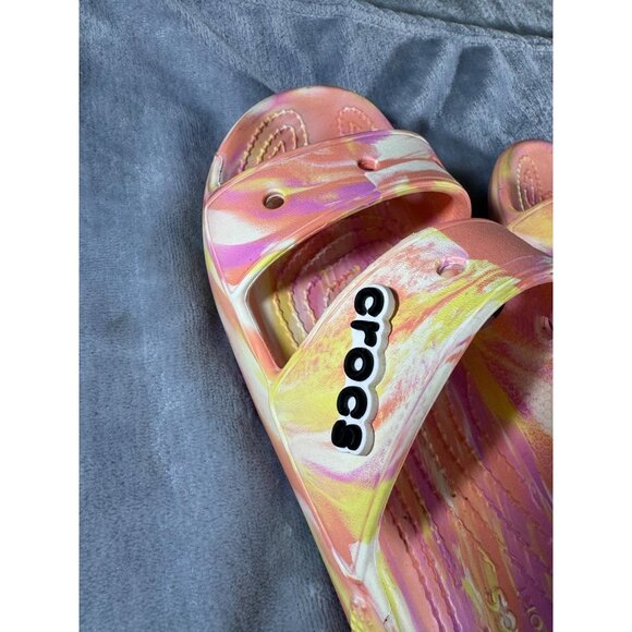 Crocs womens 6 sandels pink -yellow-orange open toe - Picture 9 of 16